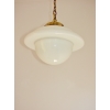 Lampa sufitowa vintage z lat 40. szkło i mosiądz